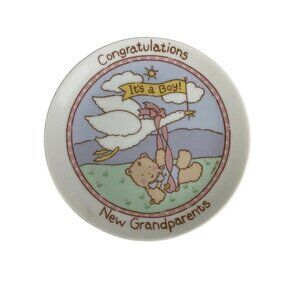 Congratulations it’s‎ A Boy New Grandparents Plate World Of Gifts Imports Japan